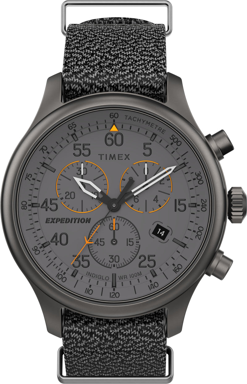Timex TW2T72900 Men's Expedition   Chronograph Gray Fabric Strap Watch