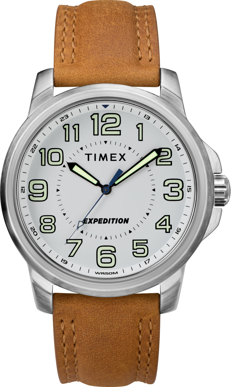 Timex TW4B16400 Men's Expedition   Metal Field Tan Leather Strap Watch