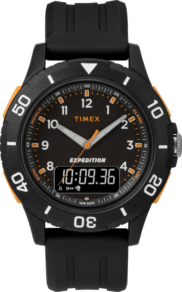 Timex Men's TW4B16700 Expedition Katmai Combo 40mm Black Resin Strap Watch