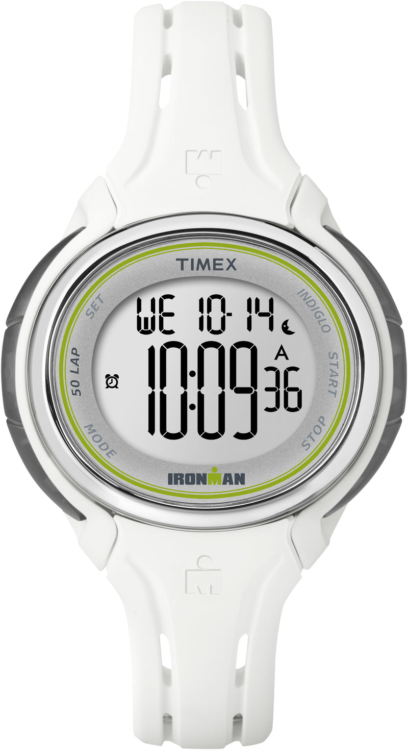 Timex Women's IRONMAN   Sleek 50 Mid-Size with Durable & Fade Resistant Silicone Strap