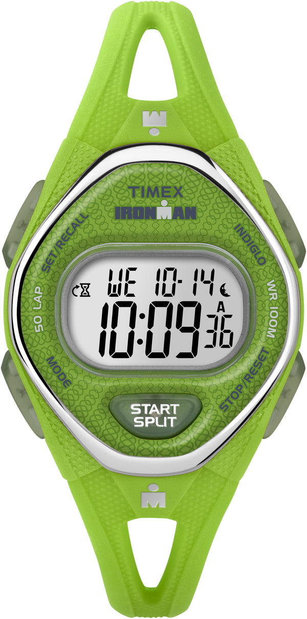 Timex Womens TW5M11000 Sleek 50 Mid-size Green Spot Watch