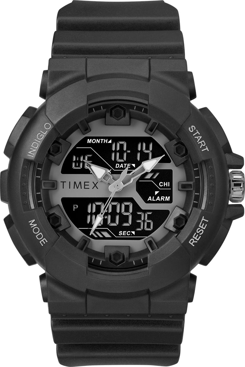 Timex Men's HQ DGTL Sporty Combo Black/Negative Resin Strap Watch
