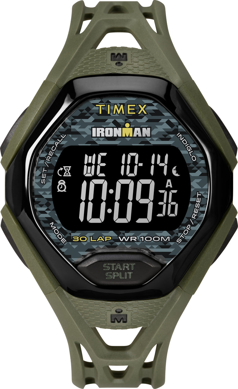 Timex Men's TW5M23900 Ironman Sleek 30 Green/Black Resin Strap Watch