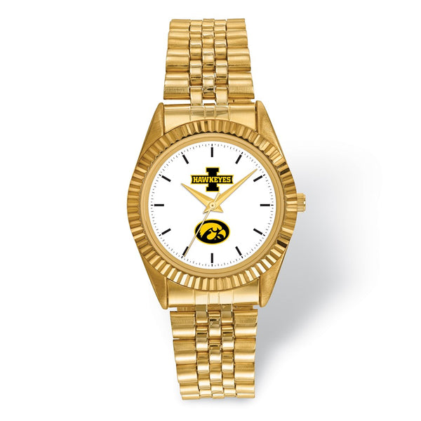 LogoArt University of Iowa Pro Gold-tone Gents Watch