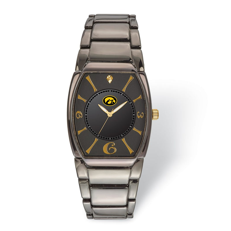 LogoArt University of Iowa Executive Black-plated Watch