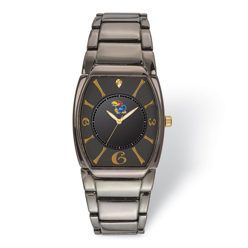 LogoArt University of Kansas Executive Black-plated Watch