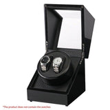 US Plug Wooden Lacquer Piano Glossy Black Carbon Automatic Watch Winder