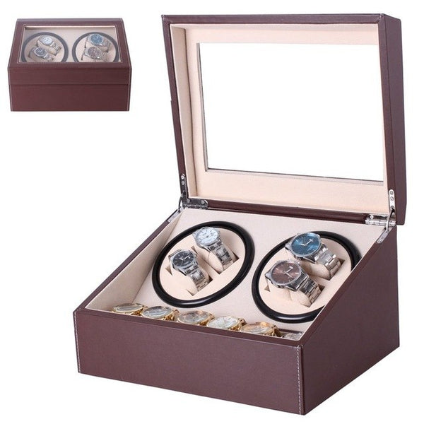 US plug Automatic Mechanical PU Leather Watch Box