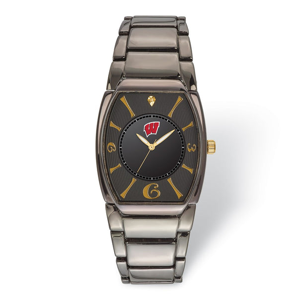 LogoArt University of Wisconsin Executive Black-plated Watch