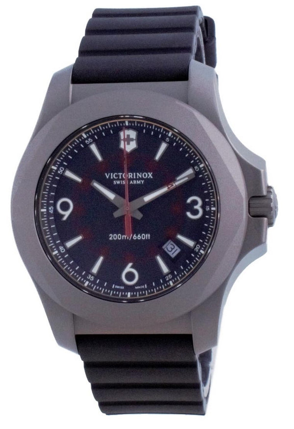 Victorinox I.N.O.X. Black Dial Rubber Quartz 241883 200M Men's Watch