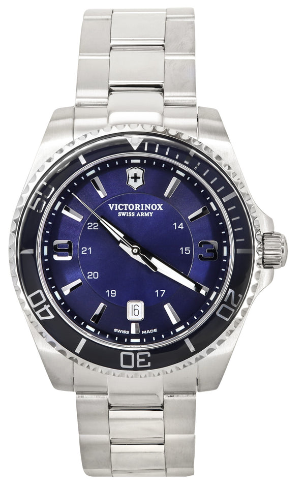 Victorinox Swiss Army Maverick Large Stainless Steel Blue Dial Quartz 242007 100M Men's Watch