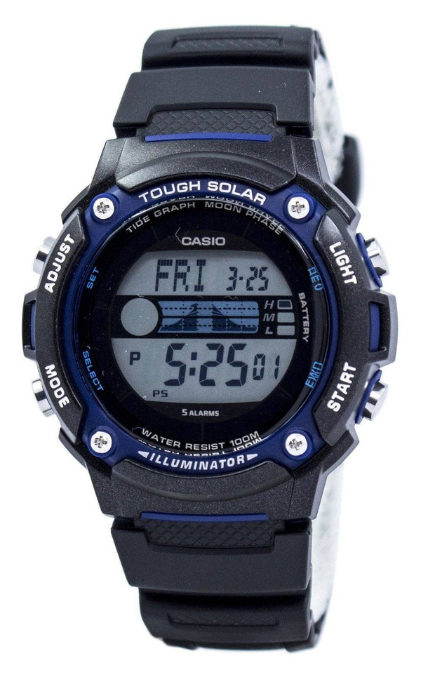 Casio Tough Solar Illuminator Tide Graph Moon Phase Digital W-S210H-1AV Men's Watch