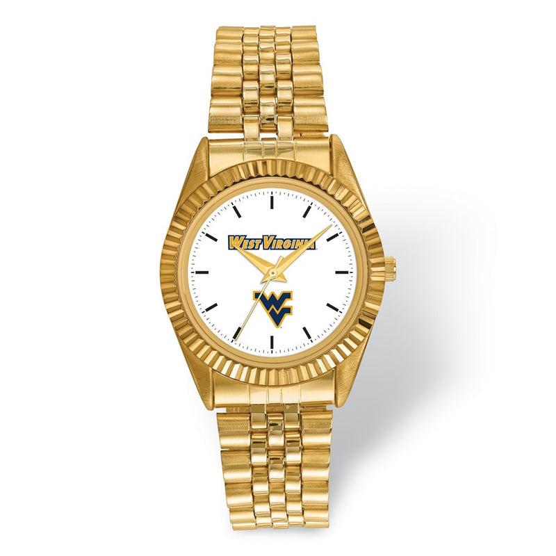 LogoArt West Virginia University Pro Gold-tone Gents Watch