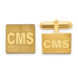 14KY Square Raised Letters Monogram Cuff Links