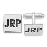 14KW Square Enameled Letters Monogram Cuff Links w/ 14ky RH Plated Backs