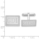 SS/Rhodium-plated Rectangle Recessed Letters Monogram Cuff Links
