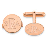 SS/Rose-plated Circle Recessed Letters Monogram Cuff Links