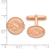SS/Rose-plated Circle Raised Letters Monogram Cuff Links