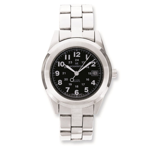 Mens Mountroyal Stainless Steel Black Dial Sport Watch