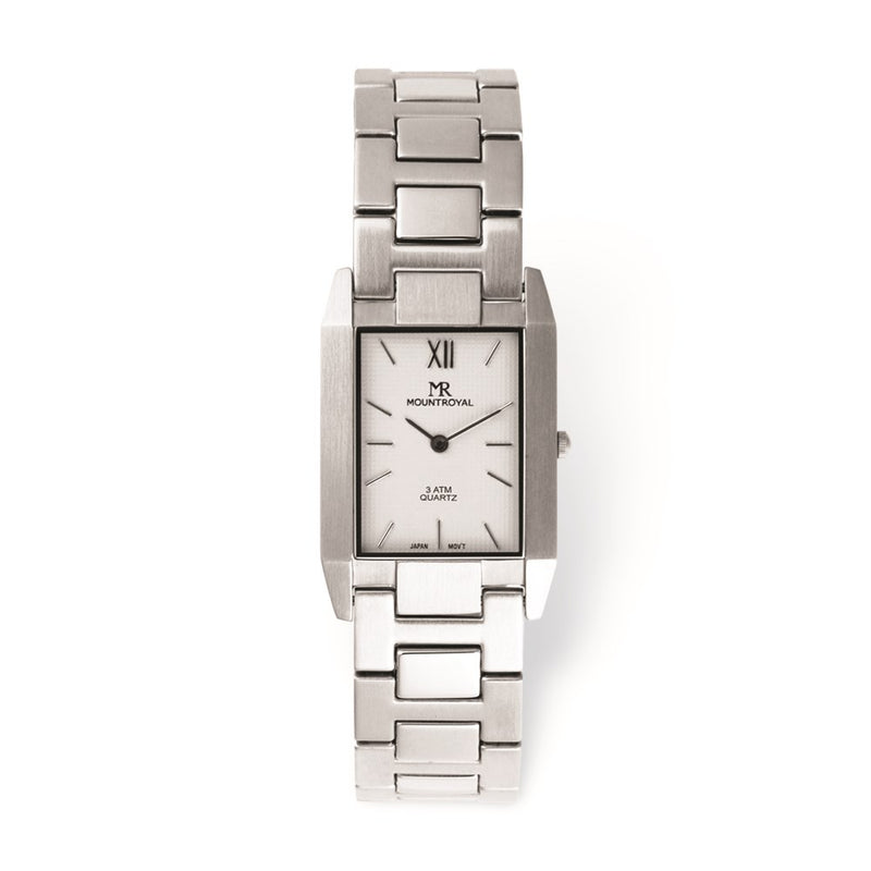 Mens Mountroyal Stainless Steel Rectangular Slim Dress Watch