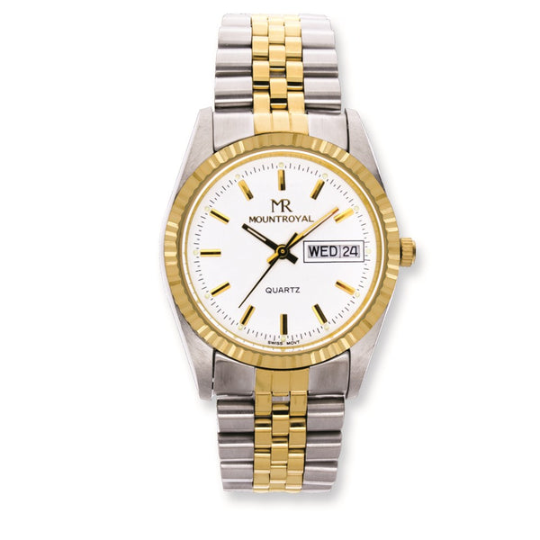 Mens Mountroyal Two-tone IP-plated White Dial Watch