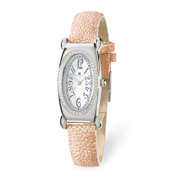 Ladies Charles Hubert Pink Stingray 0.68ct. Diamond 21x38mm Watch