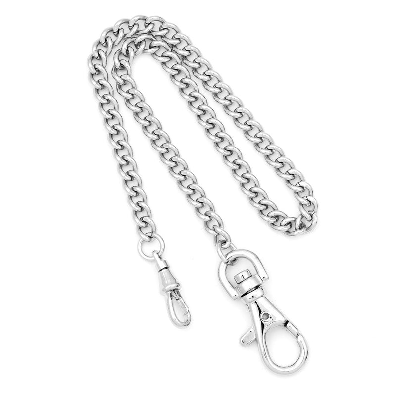 Charles Hubert Stainless Steel 14.5in w/Clasp Pocket Watch Chain