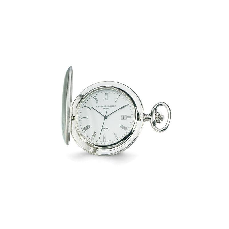 Charles Hubert Stainless Off White Dial Super Slim Pocket Watch