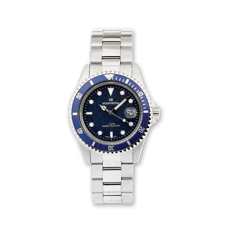 Mens Mountroyal Stainless Steel Blue Dial Divers Watch