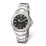 Mens Charles Hubert Stainless Steel Black Dial Automatic Watch