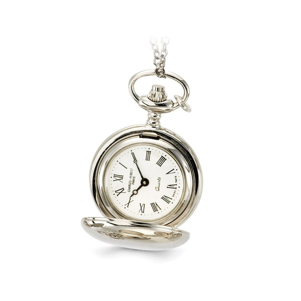 Ladies Charles Hubert Polished Chrome Finish Brass Pendant Watch