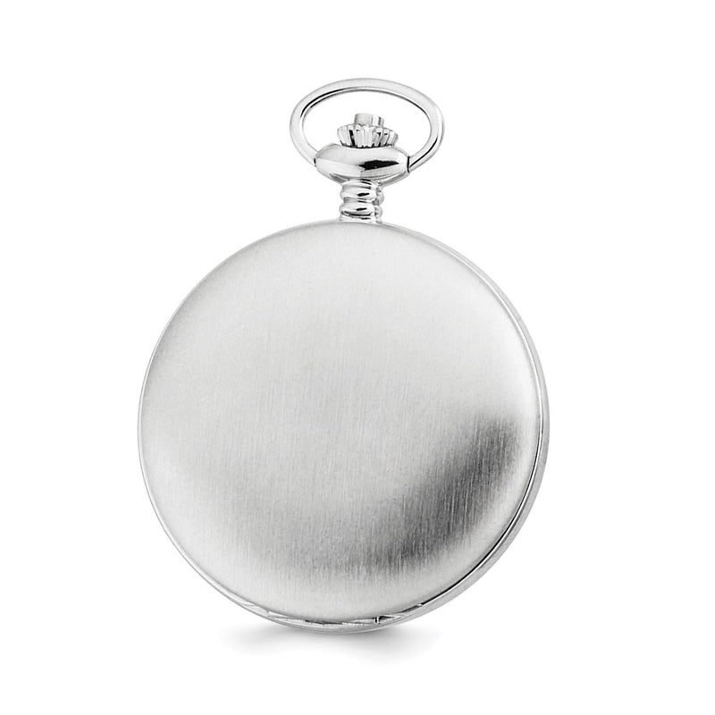 Charles Hubert Stainless Steel Double Cover Satin Pocket Watch