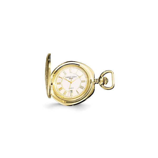 Charles Hubert Gold Finish Brass w/Shield Pocket Watch
