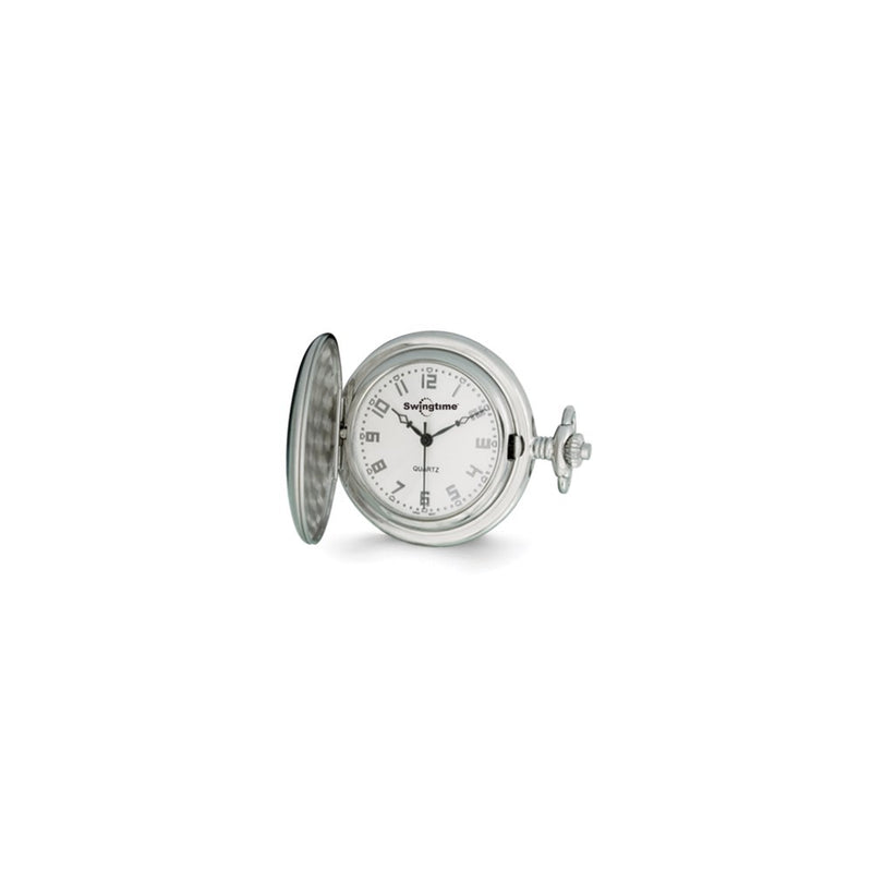 Swingtime Chrome-finish Brass Quartz Pocket Watch