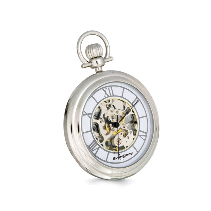 Swingtime Chrome-finish Brass Stand Pocket Watch