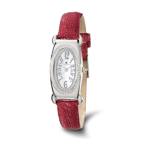 Ladies Charles Hubert Red Stingray 0.68ct. Diamond 21x38mm Watch