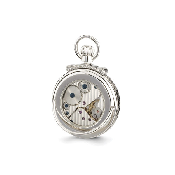 Charles Hubert Polished Finish Off-white Dial Open Face Pocket Watch