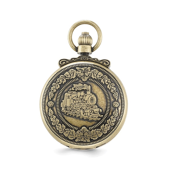 Charles Hubert Antique Gold Finish Steam Engine Pocket Watch