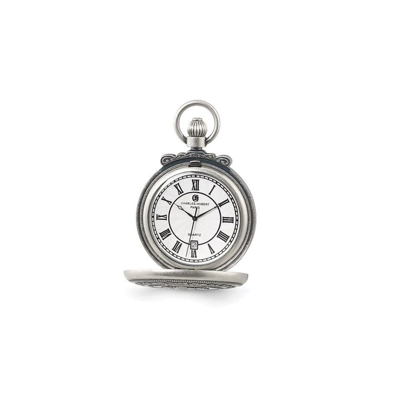 Charles Hubert Antique Chrome Finish Shield Pocket Watch