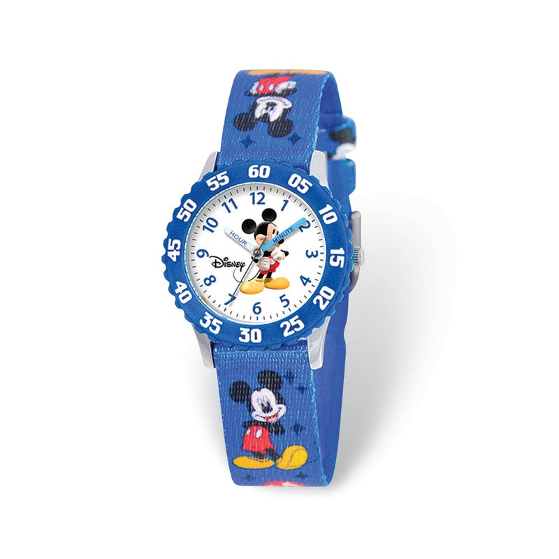 Disney Kids Mickey Mouse Printed Fabric Band Time Teacher Watch