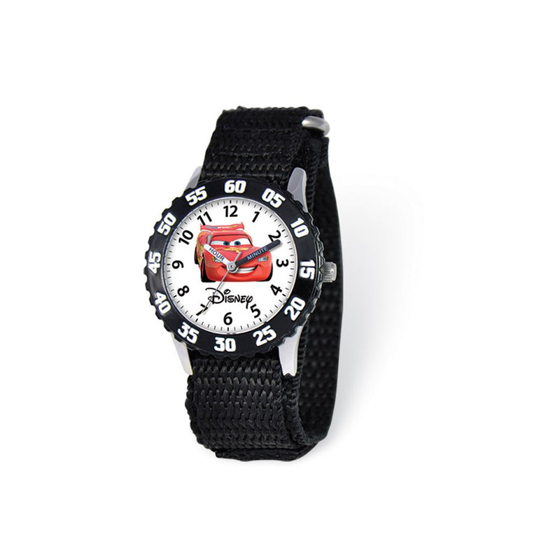 Disney Cars Lightning McQueen Black Velcro Band Time Teacher Watch