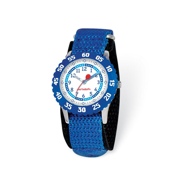 Red Balloon Kids Blue Velcro Band Time Teacher Watch