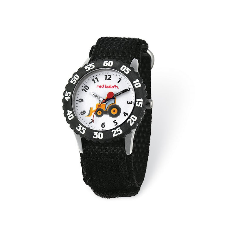 Red Balloon Construction Black Velcro Time Teacher Watch