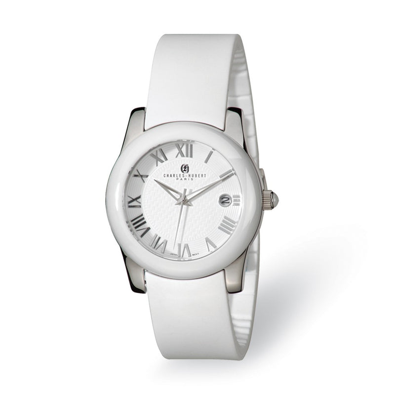 Charles Hubert Stnlss Stl/Ceramic White Dial Watch