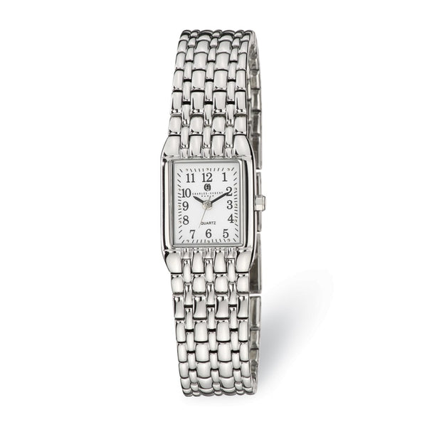 Charles Hubert Chrome Finish White Dial Quartz Watch