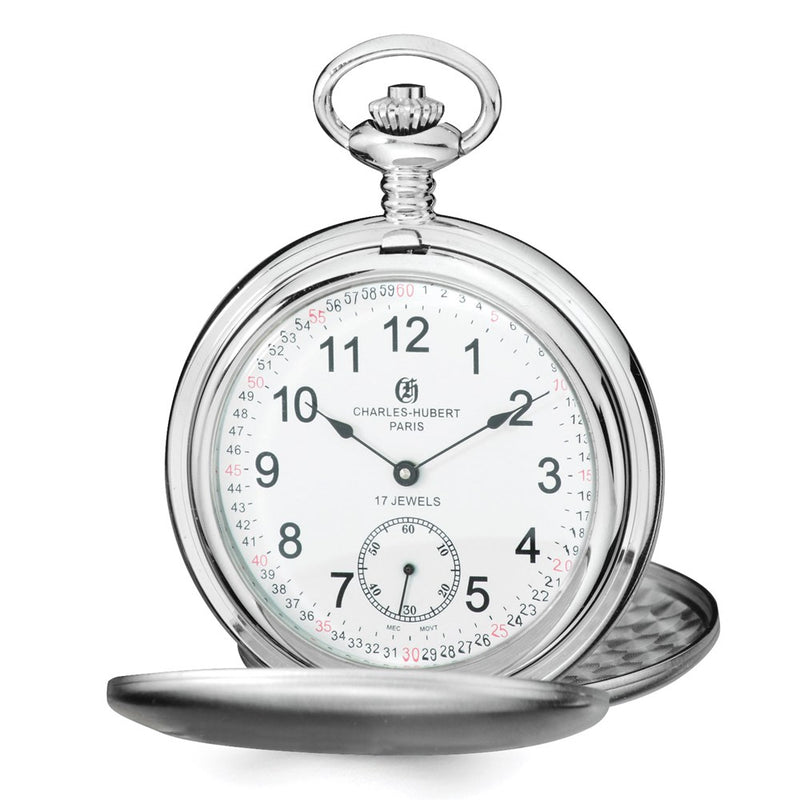 Charles Hubert Stnlss Stl White Dial Pocket Watch