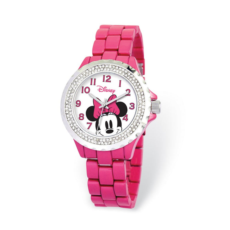 Disney Adult Size Pink Band w/ Crystal Bezel Minnie Mouse Watch