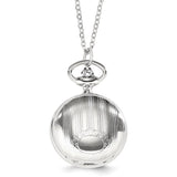 Charles Hubert Chrome-finish Stripe Design Pendant Watch