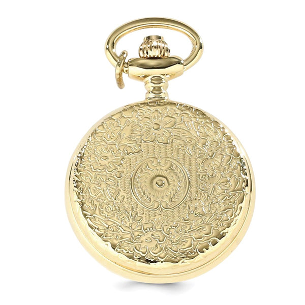 Charles Hubert Gold-finish Scroll Design Pendant Watch