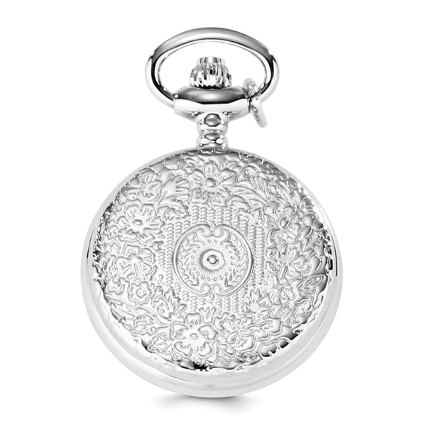 Charles Hubert Chrome-finish Floral Design Pendant Watch